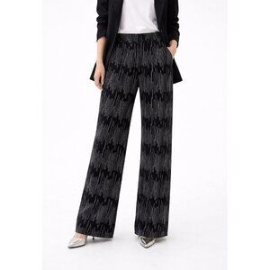 Uterque velour black silver thread pants size XL